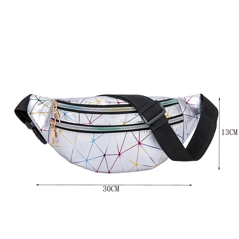 Голографические поясные сумки женские розовые серебряные поясные сумки Женская поясная сумка черные геометрические поясные сумки лазерная нагрудная сумка для телефона