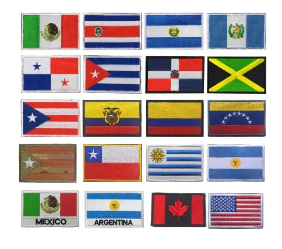 Криатрил Америка Флаги стран Мексика пуерто-Рико Аргентина Соединенные Штаты, Канада Бразилия El Salvador вышитые нашивки значки