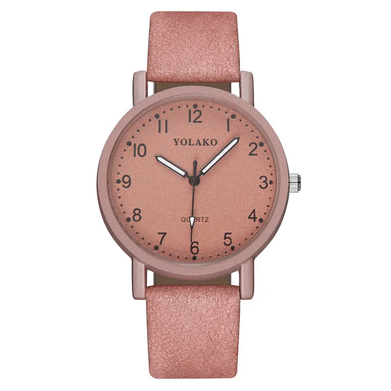 

Hot Sales Belt Watch Fashion Yarn Mill Leather Belt with Numbers Women's Quartz Watch