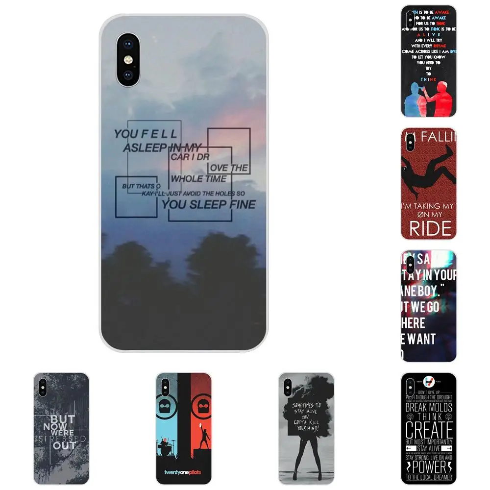 Силиконовый чехол Twenty One Pilots Lyric для Apple iPhone 4 5 5C 6 6S 7 8 Plus X XS Max XR | Мобильные телефоны