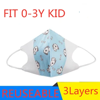 

0-3 Year Kid Face Mask Children Mouth Mask 3 Layers Cute Print Boy Girl Mask masques mondkapjes mascarillas Facial Mask 5 PCS