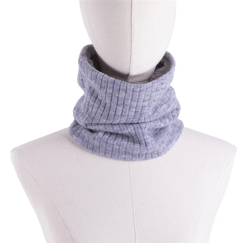 Зимний теплый матовый вязаный шарф для шеи Зимний шарф винтажный подарок мягкий мужской женский шарф зимние хлопковые шарфы воротник банданы - Цвет: Gray