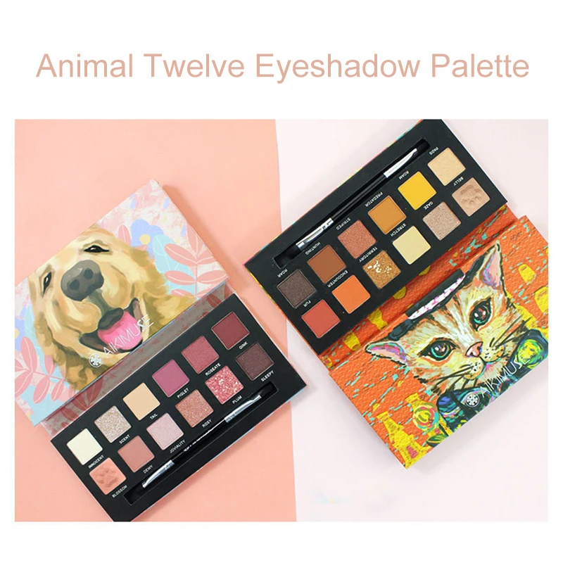 Makeup 12Color Eyeshadow Pallete Lovely Animal palete Make up Palette Pigmented Eye Shadow maquillage |
