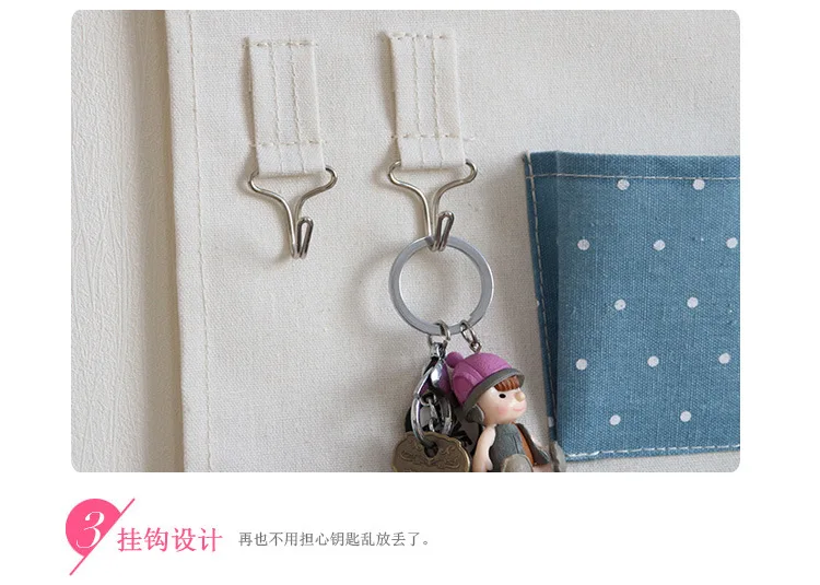 New Products Cotton Linen Cartoon Hanging Storage Bag Bedroom Storage Bag Cloth Arts And Crafts Storage Bag Manufacturers Direct