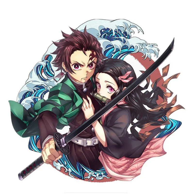 

Personality Car Sticke Kimetsu No Yaiba Tanjiro 3D Vinyl Waterproof Car Window High Quality Accessories Custom Reflective PVC