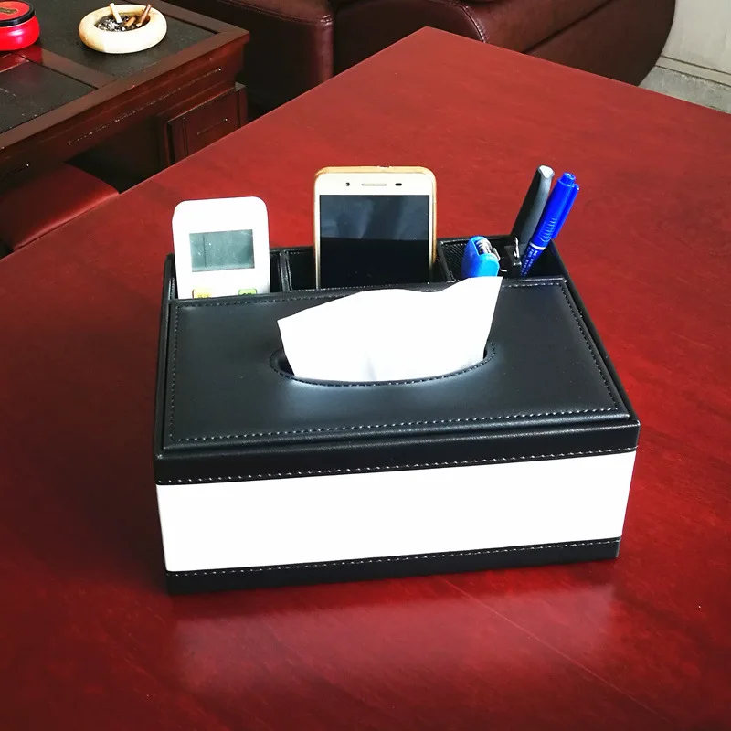 Koop Europese Creatieve multifunctionele Tissue Doos Thuis Woonkamer Desktop Afstandsbediening Opbergdoos Lederen Papier Doos Doos Servet doos