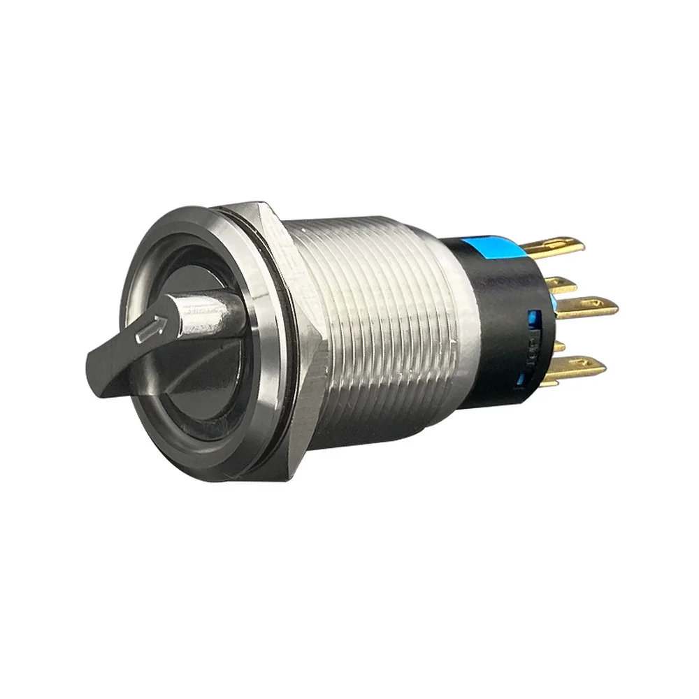 1pcs 12mm 2 Position 3 Position 3V 6V 12V 24V 220V Metal Knob Switch Arrow with Light Self-locking/Latching Rotary Switch afbeelding