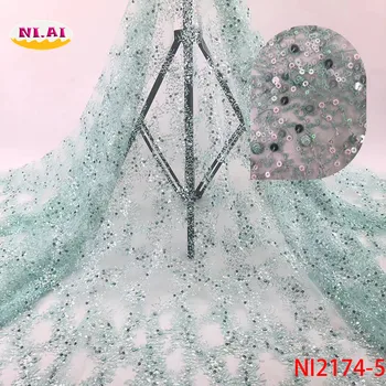 

Newest Fabric African Lace, Newest Bridal Lace Dresses, Sequin Mesh Fabric Nigeria Material Ni2074