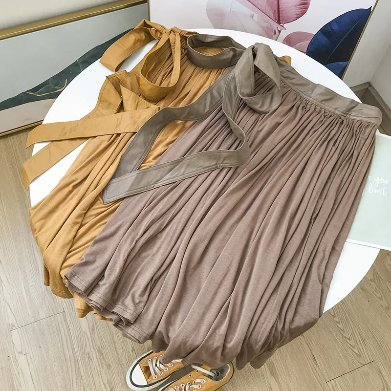 

Stock WOMEN'S Dress Overstock 1 of Korean-style Skirt Versatile Simple Solid Color Elegant Medium-length Dress Women's 12.3