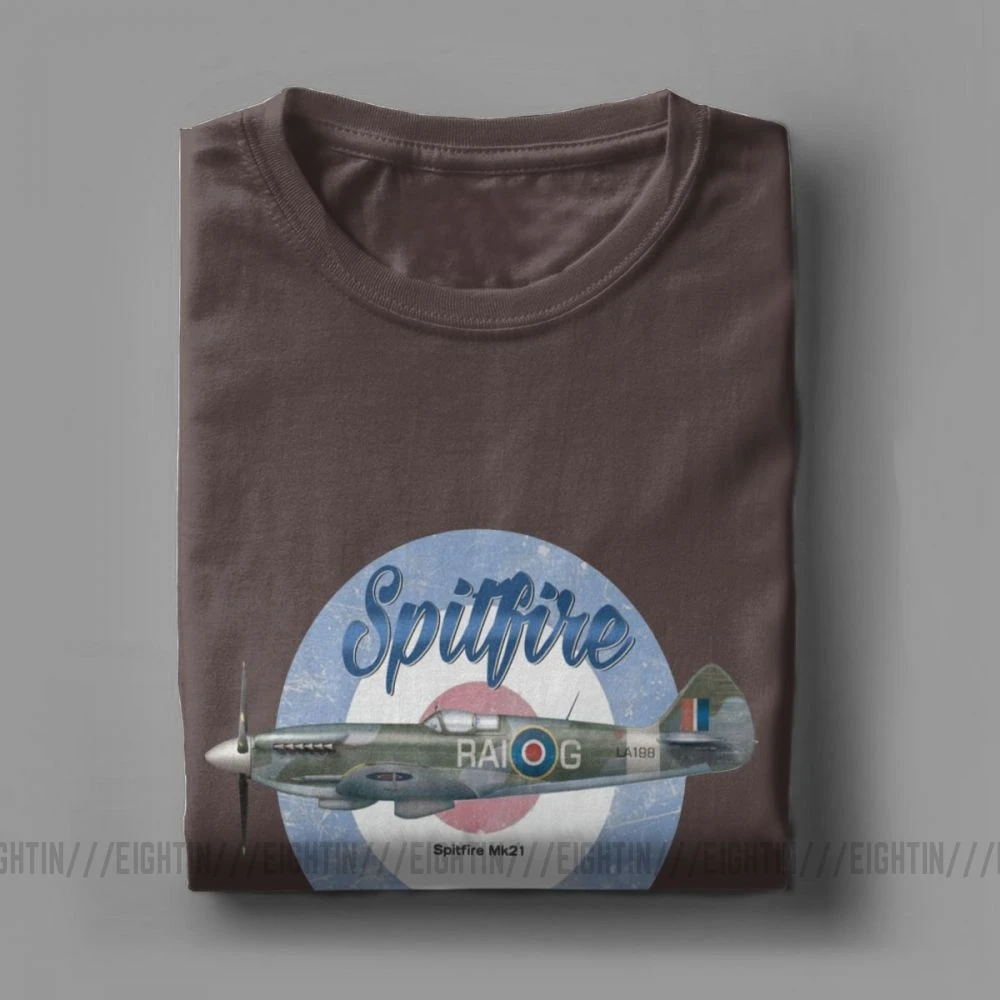 Spitfire/мужские футболки из чистого хлопка; футболки для отдыха; истребитель; WW2; военный пилот; Самолет; самолет; футболка; топы с короткими рукавами