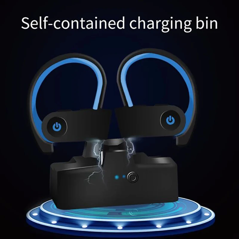 TWS 3 6 Wireless earphone Bluetooth Headset Sports Ear Hook Wireless Headphones Earbuds with charging bin volume control
