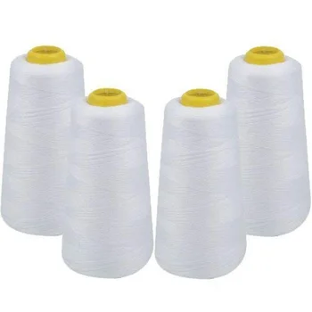 

Home Goods 4-Pack of 6000 Yards White Cone Thread All Purpose Sewing Thread Polyester Spools Overlock (Serger,Over Lock, Merrow,