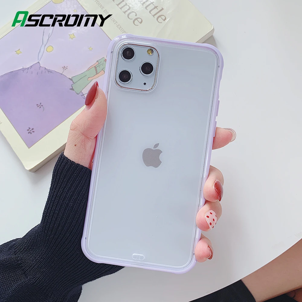 PC Ультратонкий чехол для телефона Iphone 11 TPU прозрачный Pro Max XR XS MAX 8 7 6 6S Plus X