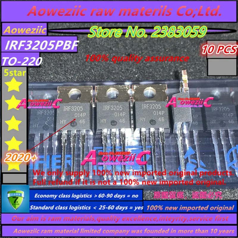 Aoweziic 2020 + 10 шт. 100% новые импортные оригинальные IRF3205 IRF3205PBF TO 220 инверторы такие как