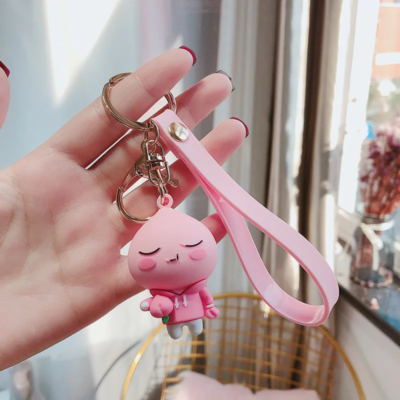 KAKA0 Cute Cartoon KeyChains Pvc Plastic Korean Action Figures Key