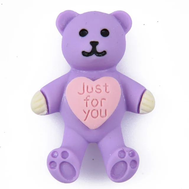 Hot Sale 1 Pcs Cartoon Bear Croc Shoe Charms Colorful Smile Face Baby Bear Clog Shoes Decorations Kid's Wristband Accessories r9593