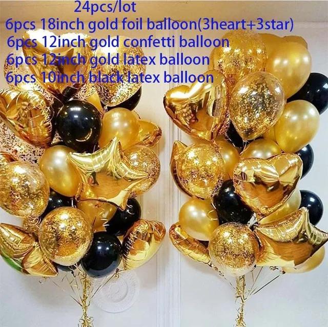 Золотые конфетти воздушные шары смешанные 18 дюймов звезда сердце фольги шар День рождения черный золотой резиновый шарик воздушный бальное свадебное украшение - Цвет: Светло-желтый