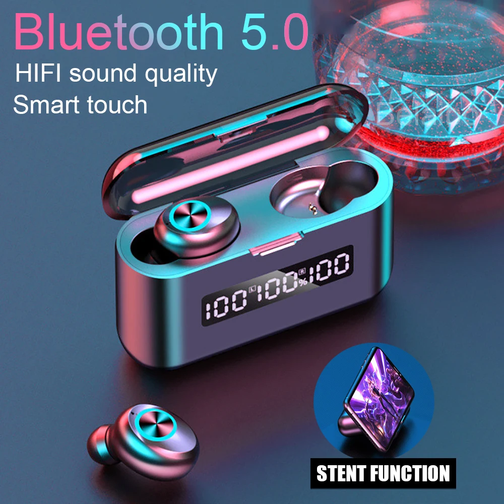 TWS Wireless Headphones Bluetooth 5 0 Earphones HiFi Stereo Sports Earbuds 2000mAh Charging Box Gaming Headset with Microphones