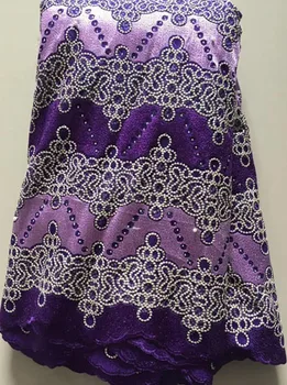 

High Quality 2020 African French Net Lace Fabric Embroidered Nigerian Lace Fabric 5Yards tulle Lace With Stones SLL2968