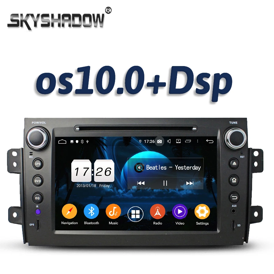 720P DSP андроид 10 2Гб Оперативная память 16 Гб 4 core dvd-плеер для автомобиля GPS