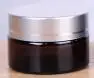 10 шт. x 5 г 10 г 15 г 20 г 30 г 50 г янтарный прозрачный контейнер для стеклянных банок косметический крем лосьон порошок матовый горшок дорожная бутылка - Цвет: Amber (Silver Lids)