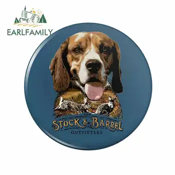 

EARLFAMILY 13cm x 13cm Beagle Dog Round Car Stickers Cartoon Decal Motorcycle Scratch-Proof Waterproof for JDM SUV 4X4 Decor
