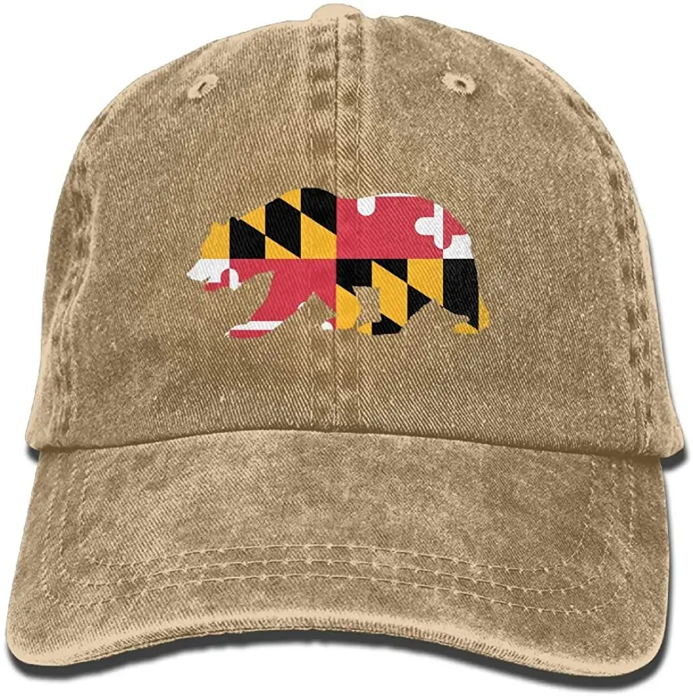 Унисекс Мэриленд Калифорнийский медведь окрашенная вымытая джинсовая хлопковая бейсболка шляпа черная