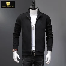 Классический осенний кардиган, свитер, мужская повседневная верхняя одежда со стоячим воротником, свитер, пальто, винтажный тонкий вязаный однотонный вязаный свитер