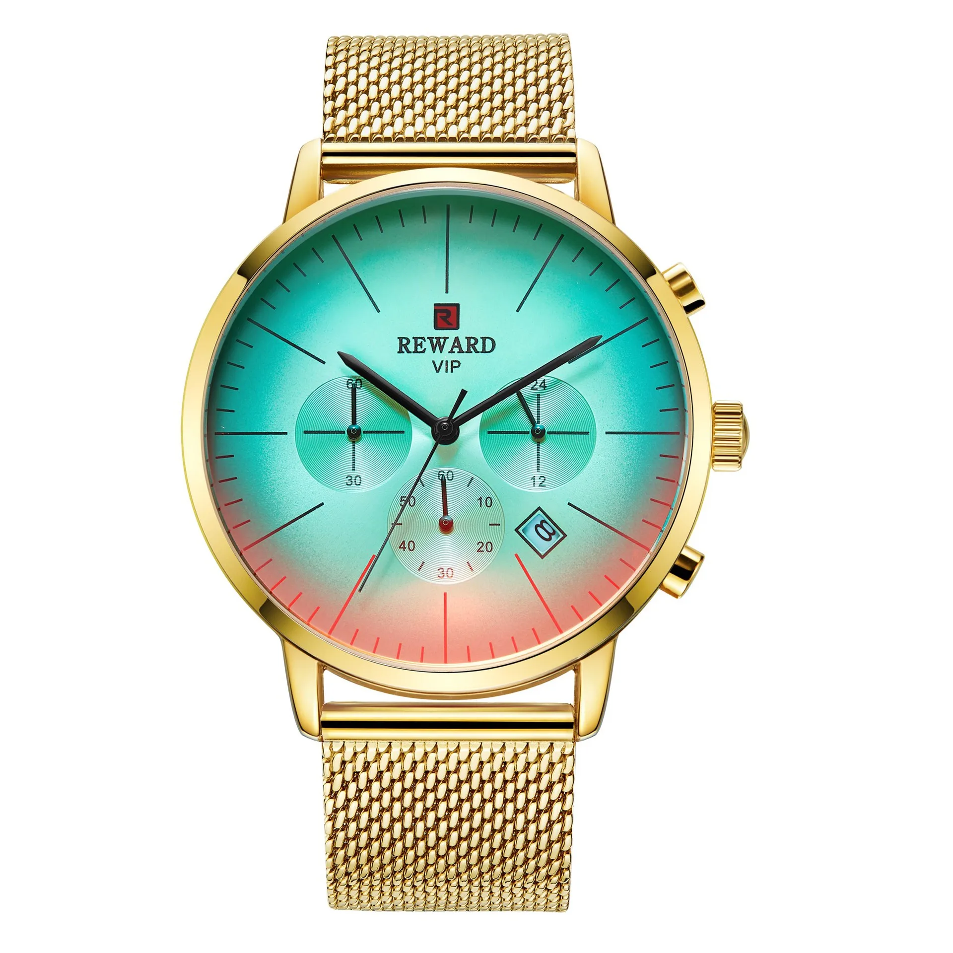 

Trendy new men's watch Six-pin watch Business men's watch Waterproof net with watch calendar watch