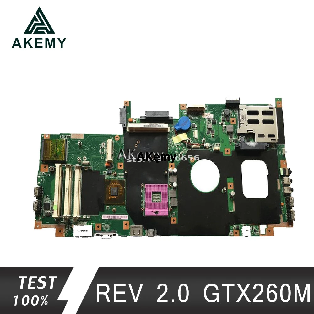  Akemy G72GX Laptop motherboard REV 2.0 GTX260M for ASUS G72G G72GX G72G G71G G71GX Test mainboard G