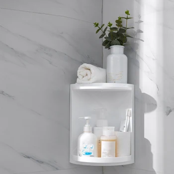 

Bathroom 360 Degree Rotating Shelf Kitchen Toilet Shelf Corner Shelf Bathroom Storage Rack Cabinet Multi Layer Storage