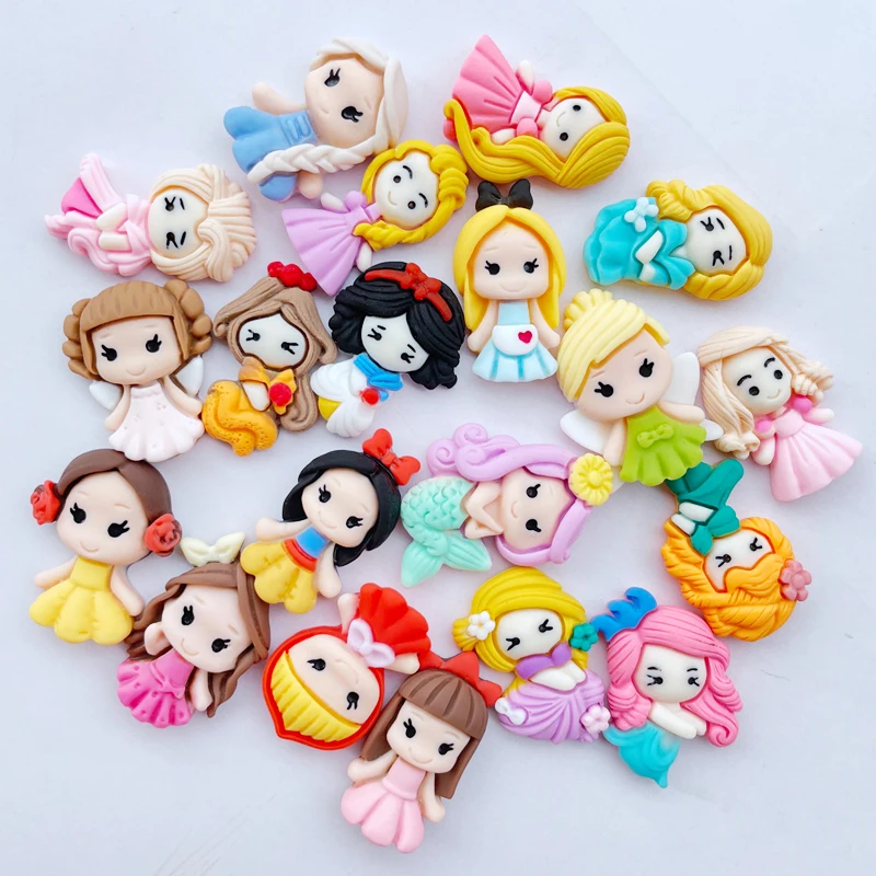 Resin Mini Cartoon Princess Flat Back Cabochon Scrapbook DIY Embellishments Accessories 20Pcs A58