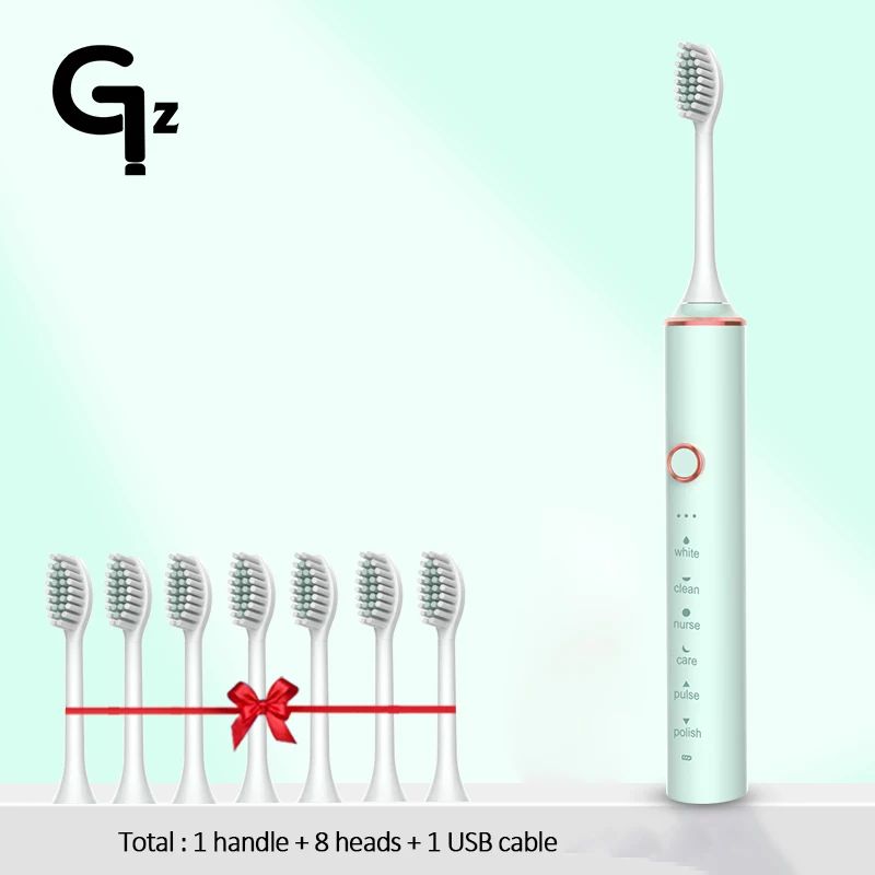 thumbnail image 1 of Nuevo cepillo de dientes eléctrico sónico N100 2024 para adultos, temporizador, 6 modos, cargador USB, cepillos de dientes recargables, juego de cabezales de repuesto, 1 of 5