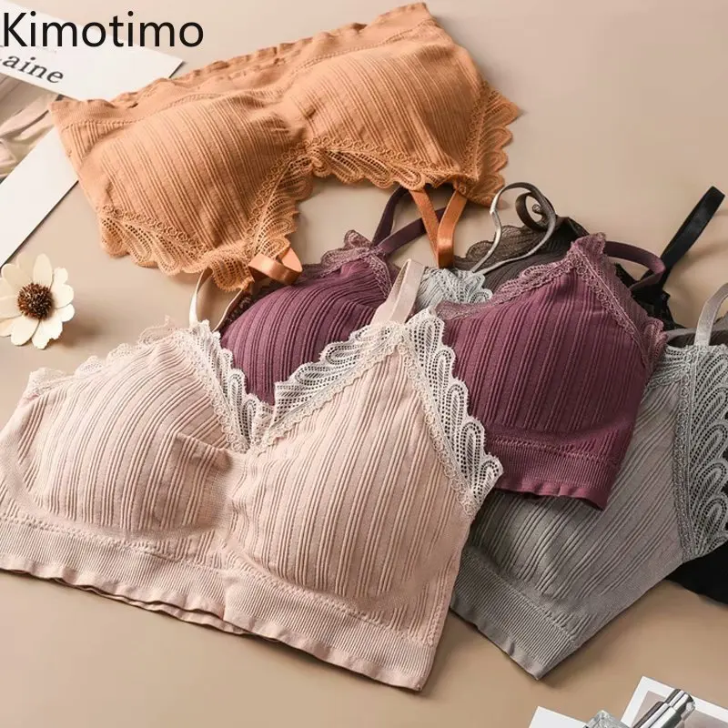 Kimotimo Укороченный трикотажный джемпер с v-образным вырезом и бретельками Camis Bralette