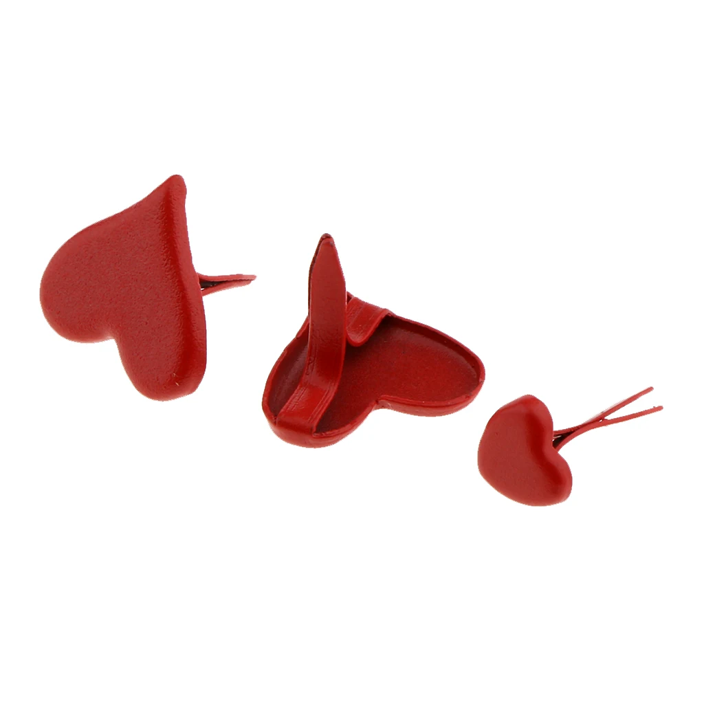 100pcs 11mm Heart Shape Metal Brads For Scrapbooking Card Making DIY Craft