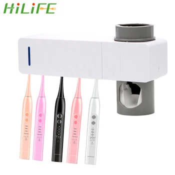 

HILIFE Bathroom Automatic Toothpaste Dispenser Sterilizer UV Light Toothpaste Squeezer Toothbrush Holder Cleaner
