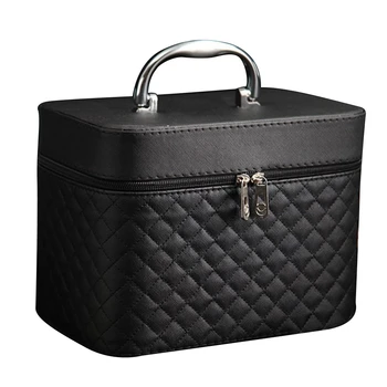 

Women PU Leather Large Capacity Cosmetic Bag Ladies Solid Color Portable Makeup Bag Cosmetics Case Multipurpose Storage Bag