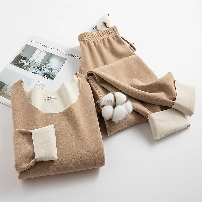 Women Winter Wear Long Johns Thermal Underwear Warm Clothes For Lady Tops Buttoms Set