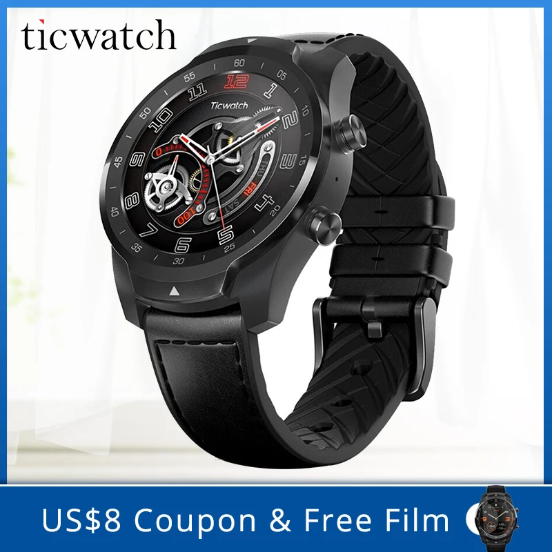 Смарт часы Ticwatch PRO с GPS 100% оригинальные IP68 водонепроницаемые смарт Android Wear NFC Google Pay