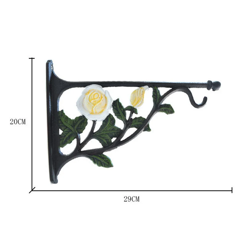 

Cast Iron Wall Hanging Flower Plant Pot Bracket Hook Shelf For Garden Planter