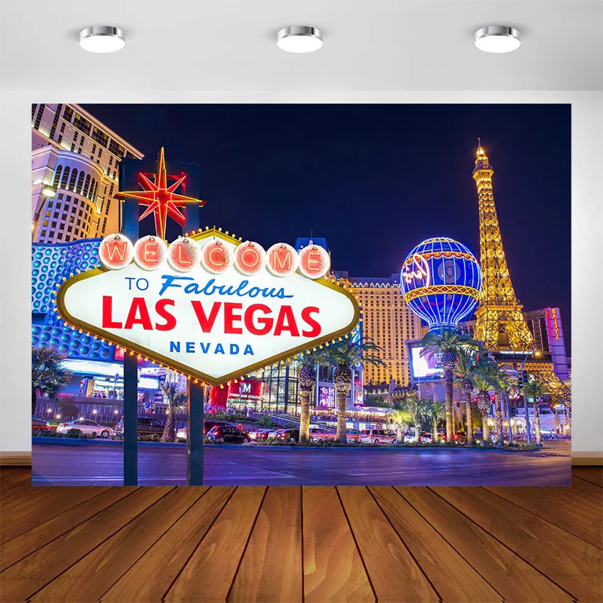 Las Vegas Night Backdrop Casino Poker Theme Vintage Birthday Prom