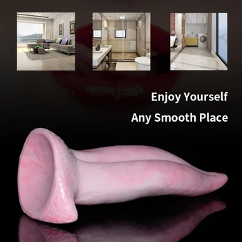 YOCY Dragon Tongue Dildo Lifelike Pink Silicone Sex Toy For Women Men With Suction Cup Anal Butt Plug Flirt Masturbator 4