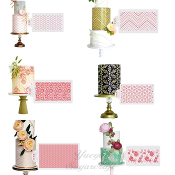 

Yueyue Sugarcraft Border Cake Stencil Flower cake decorating tools wedding cake decoration fondant cake mold 35*21cm