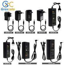 Adaptateur AC100-240V pour bande LED, transformateur d'éclairage, sortie dc 12v 1a 2a 3a 4a 5a 6a 8a 10a, prise EU / US