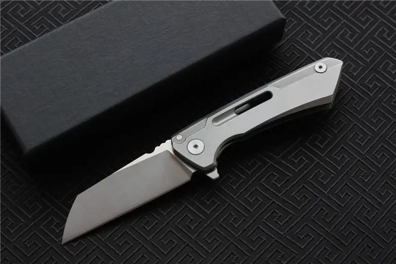 

New product D2 steel blade + CNC precision handle knife titanium multi-function pocket knife cuter crafts EDC tool