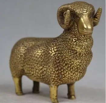 

Rare Old Collectibles Handwork Carving Rare Noble Lifelike Copper Sheep Statue