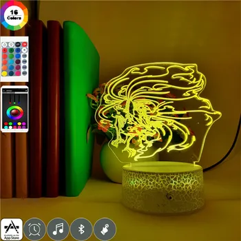 

Anime Naruto Figure Kyubi 3d Night Light 7 Colors Change LED Decorative Table Lamp for Bedroom Home Boys Gifts Bluetooth Speaker