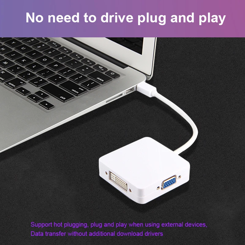 Mini DP в HDMI VGA DVI конвертер 3 1 Display Port адаптер кабель для MacBook Lenovo Microsoft mini DisplayPort|Кабели