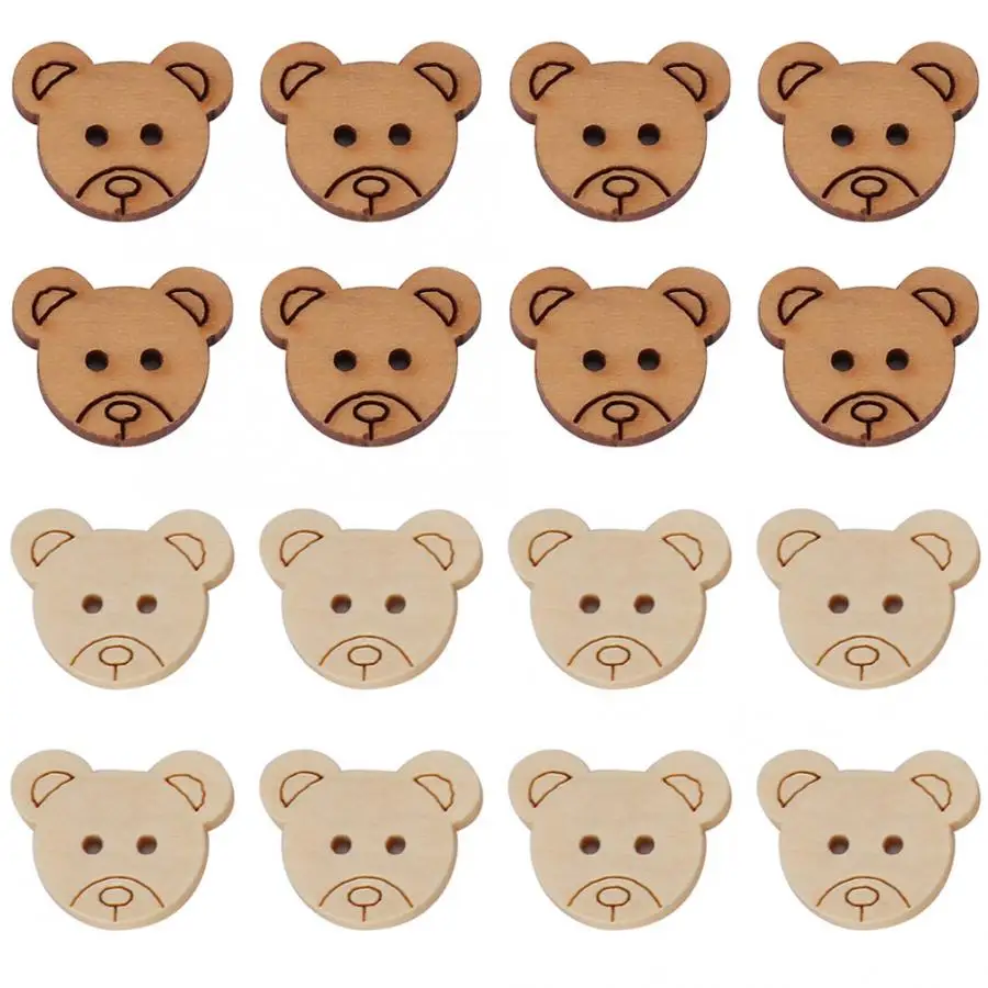 

Button Buttons For Clothes 100PCS Cute Small Bear Wooden Buttons For DIY Crafting Sewing Decoration Accessory Buttons For