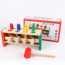 1 Набор, цветная деревянная перкуссия, игрушки для детей, ударная скамейка, летающий человек, стук, игрушка, цвет, случайный, для детей, Веселая игра, подарки